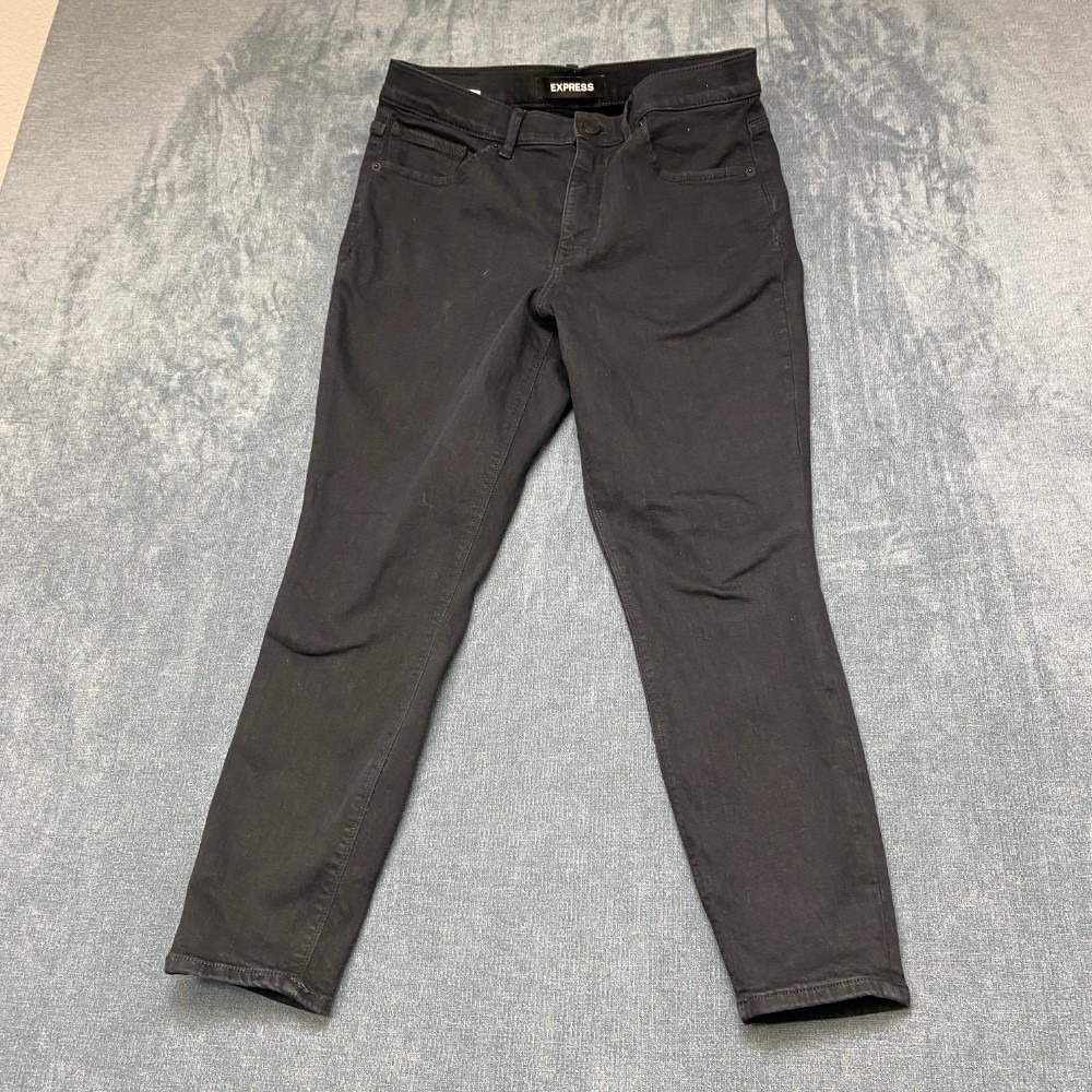 Express Perfect Curves Ankle Legging Jeans Womens 8S Black Stretch+ High Rise